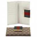 Brun Gucci Continental Portefeuille Logo Gravé Script Promo prix